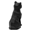 KATZE Skulptur - Deko Figur Geometrisch Origami Design - Schwarz Polyresin 10x13x20cm