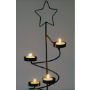 Teelichtspirale STELLA Schwarz -Teelichthalter Weihnachtsdeko Kerzenhalter Weihnachten Advent 50 cm