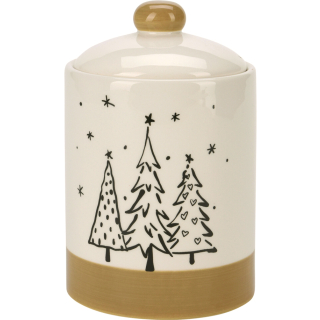 Keramik Vorratsdose CHRISTMAS TREE mit Deckel - Keksdose Plätzchendose Weihnachten 12x18cm