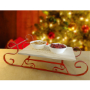 Weihnachtliche Servierplatte SCHLITTEN - Serviertablett Kuchenplatte 45x22x14cm