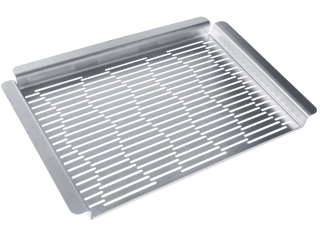 Grillplatte OLIO aus Edelstahl 41x27 cm - Grillaufsatz Grillkorb Metall
