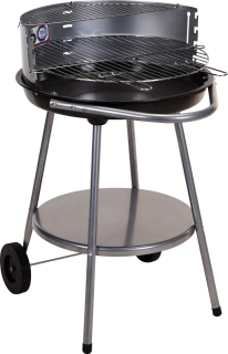 Rundgrill mit Rädern 47x75 cm Schwarz - Grill Standgrill Kohlegrill BBQ Holzkohlegrill