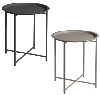 Outdoor Beistelltisch LYKKE klappbar - Ø: 48 cm H: 52 cm - Scandi Gartentisch Dekotisch Metall