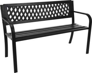 Gartenbank RIPOSO - Parkbank Sitzbank Bank mit Metallgestell - 119x50x75cm Schwarz
