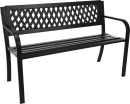 Gartenbank RIPOSO - Parkbank Sitzbank Bank mit Metallgestell - 119x50x75cm Schwarz
