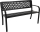Gartenbank RIPOSO - Parkbank Sitzbank Bank mit Metallgestell - 119x50x75cm Schwarz