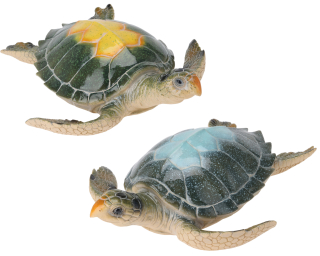 2er Set Deko Schildkröten aus Polyresin – Schildkröte Wasserschildkröte ca. 35 x 29 x 10 cm