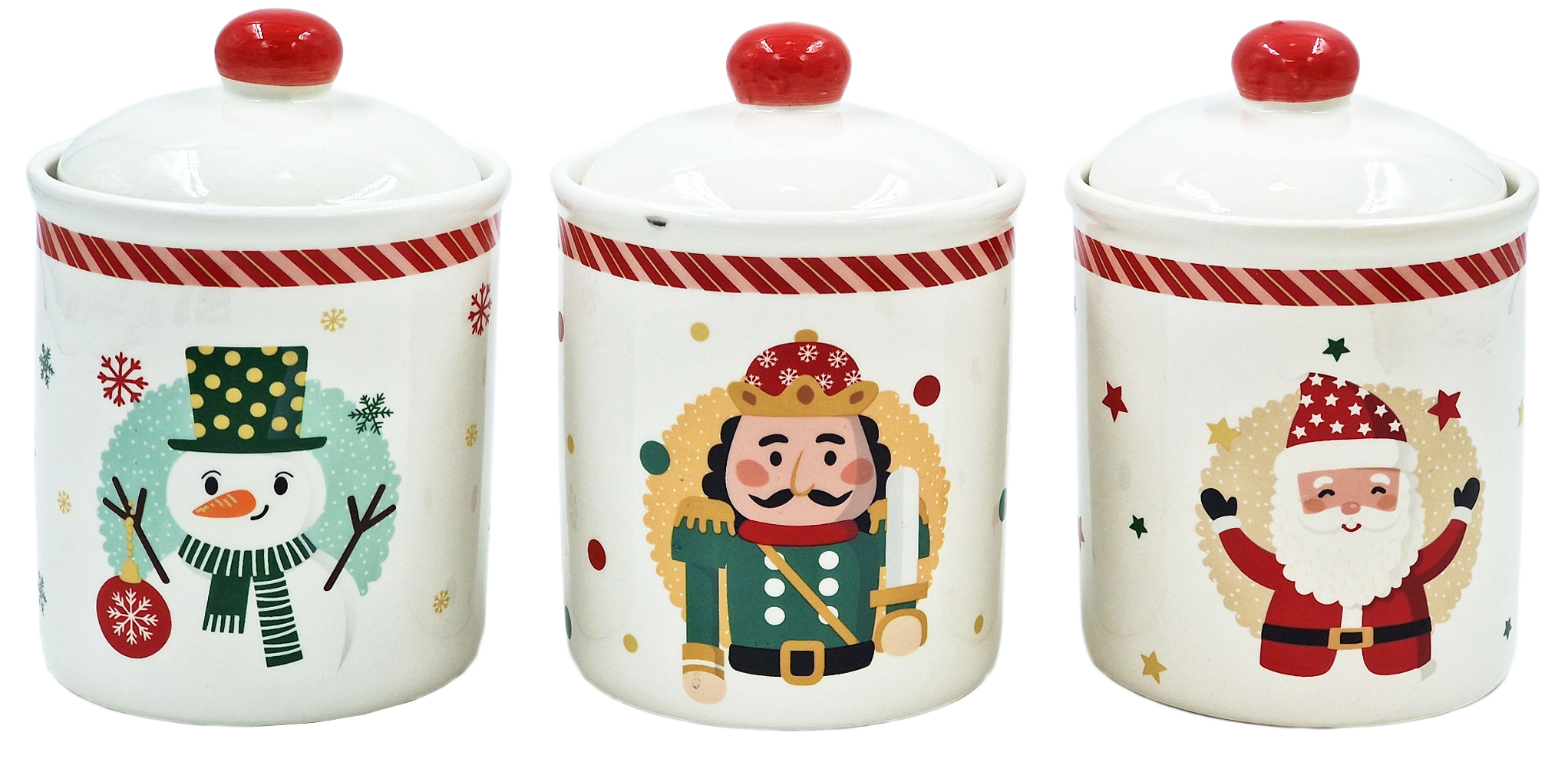 Keksdose mit weihnachtlichem Motiv aus Keramik