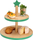 Weihnachtliche Etagere aus Bambus - Deko Etagere Cupcace Ständer - 2 Etagen 25x26cm