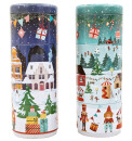 Stapel Keksdosen Weihnachten Rund 2er Set - Plätzchendose Blechdose Geschenkdose