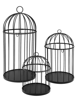 Metall Deko Vogelkäfige im 3er Set – Deko Käfig Schwarz für Events Tischdeko & saisonale Arrangements