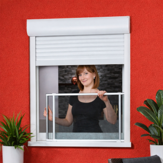Fliegengitter für Fenster mit Rollladen – Alurahmen vormontiert, ohne Bohren, teleskopierbar