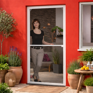 Teleskop Fliegengitter für Tür - Premium Insektenschutz Bausatz ohne Sägen - 100 x 210 cm