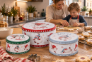 Wichtelzauber Keksdosen 3er Set aus Metall – Weihnachtsdosen für Plätzchen, Ø 20/17/13 cm