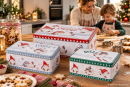 Wichtelzauber Keksdosen 3er Set eckig – Weihnachtsdosen aus Metall, 5,9 Liter